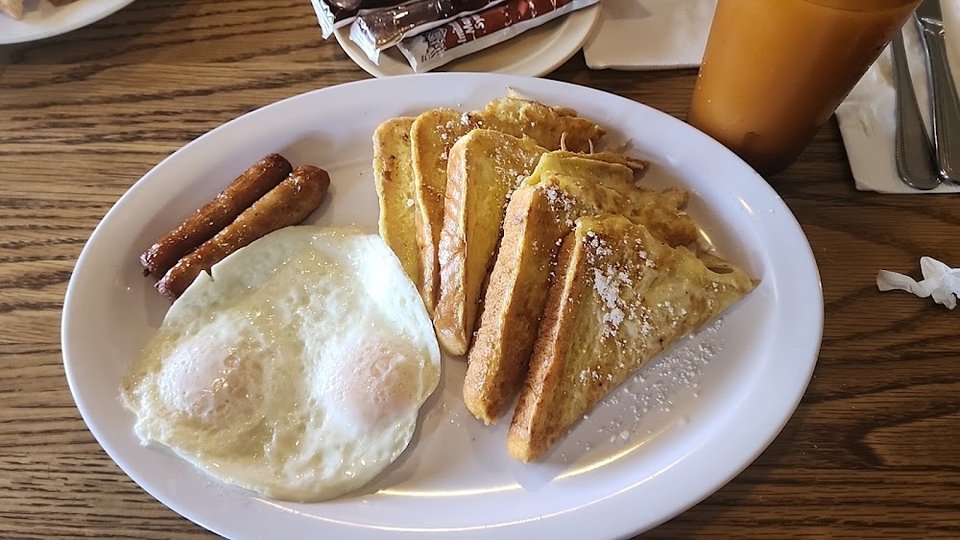 French Toast Plate with Egg & Sausage
