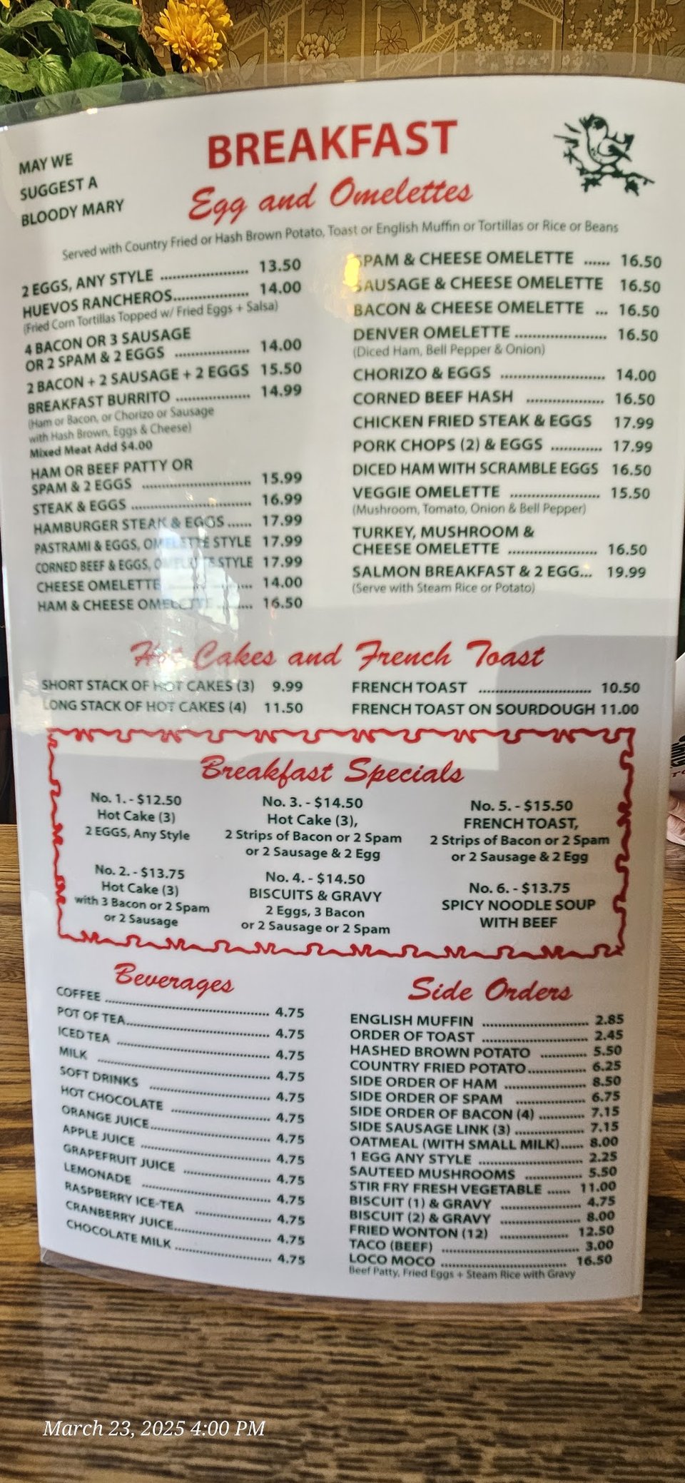Diner favorites like sandwiches and fries.